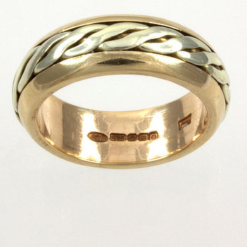 9ct gold 2-tone Cymru Gold Wedding Ring size I